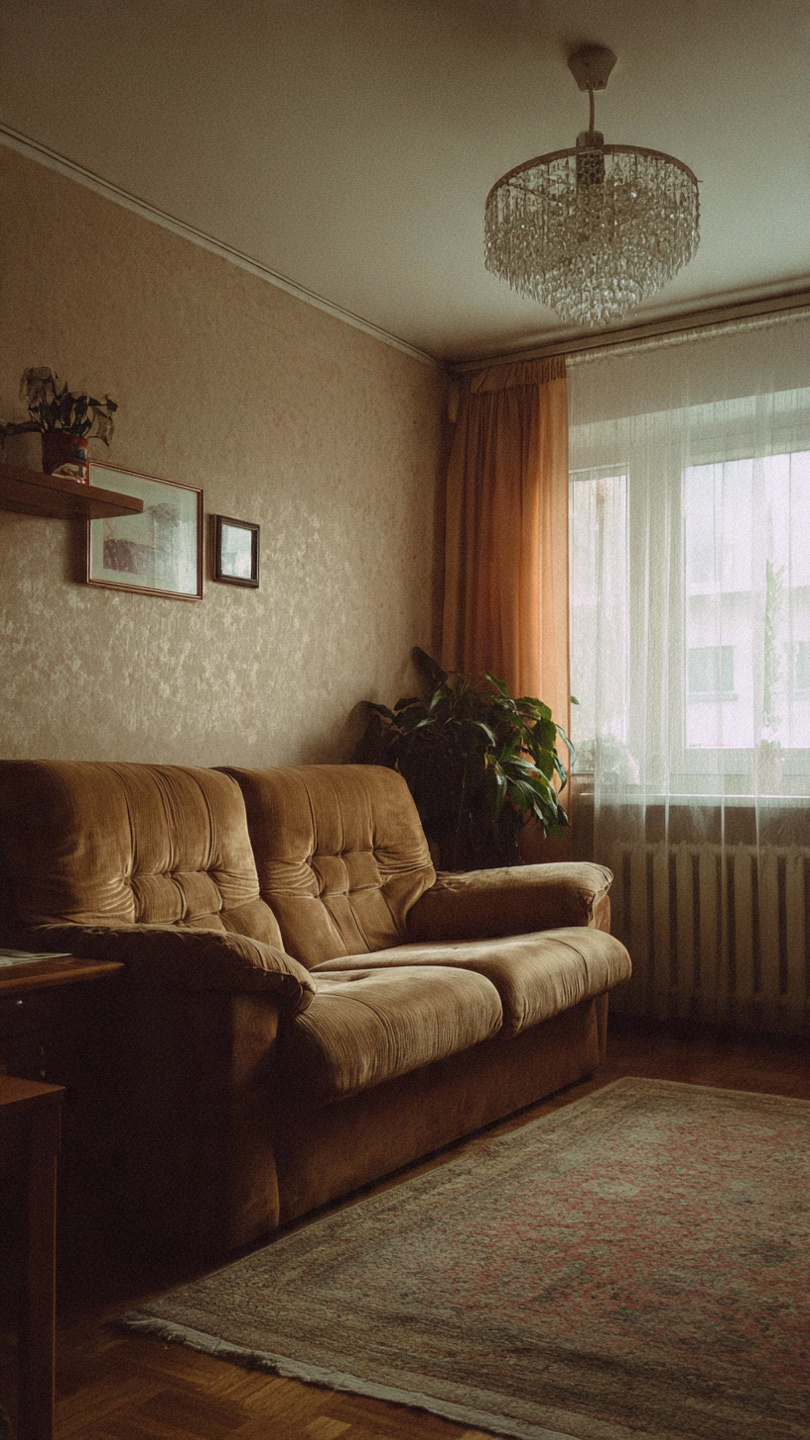 Opróżnianie mieszkań Aleksandrów Łódzki – salon z meblościanką przed wywozem